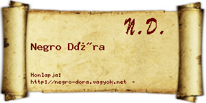 Negro Dóra névjegykártya